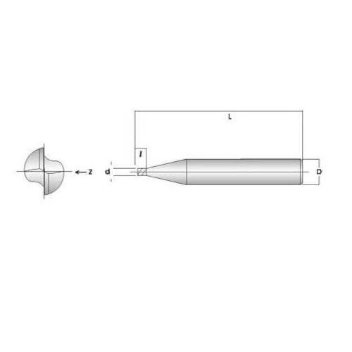 Miniature Square Type - 2 Flutes