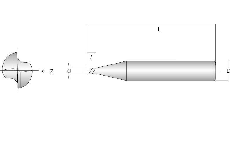 Miniature Square Type - 2 Flutes