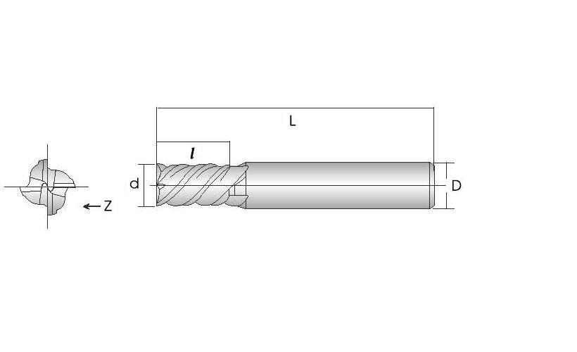 Square Type - 4 Flutes