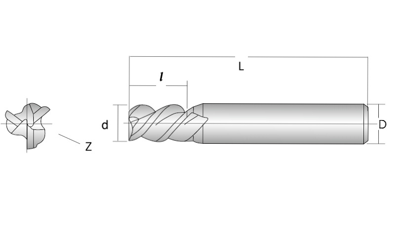 Square Type - 3 Flutes 45°