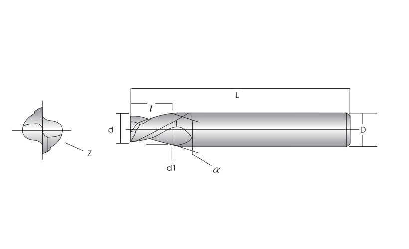 Tapered Square Type - 2 Flutes